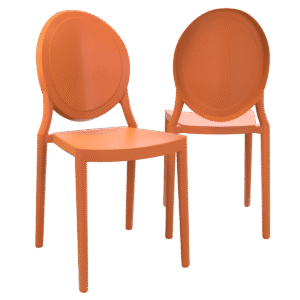 lot de 2 chaises leon (empilable, légère, indoor outdoor)
