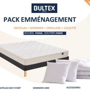 pack literie bultex ferme spécial emménagement (sommier + matelas+2 oreillers+1 couette) a saisir !