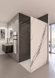 2025 paroi douche fixe impression marbre calacatta luis