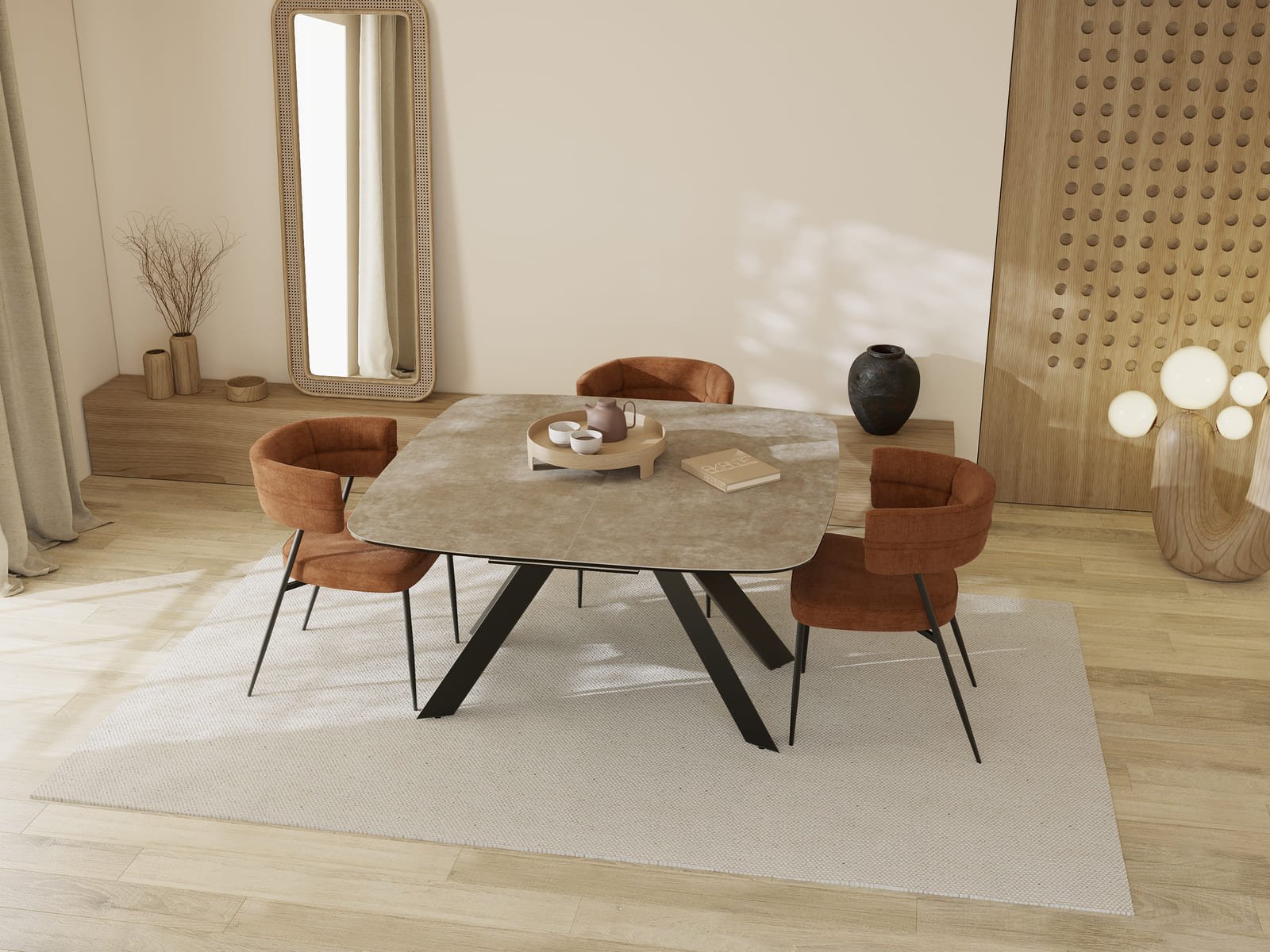 table de repas mexico plateau céramique finition pieds acier laqué noir mat table de repas mexico plateau céramique finition pieds acier laqué noir mat