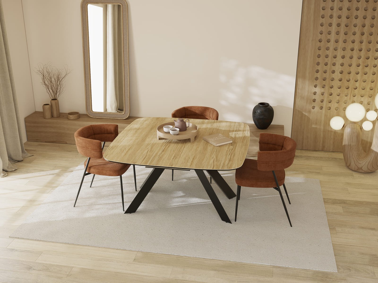 table de repas mexico plateau céramique finition pieds acier laqué noir mat table de repas mexico plateau céramique finition pieds acier laqué noir mat