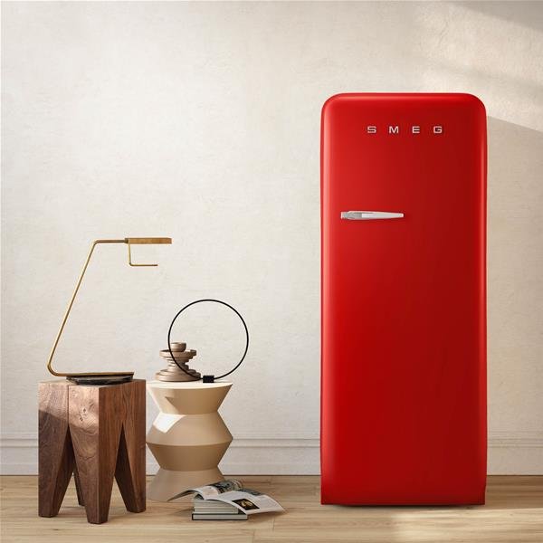 réfrigérateur 1 porte design années 50 smeg (réf.fab28r.) avec charnières à droite
