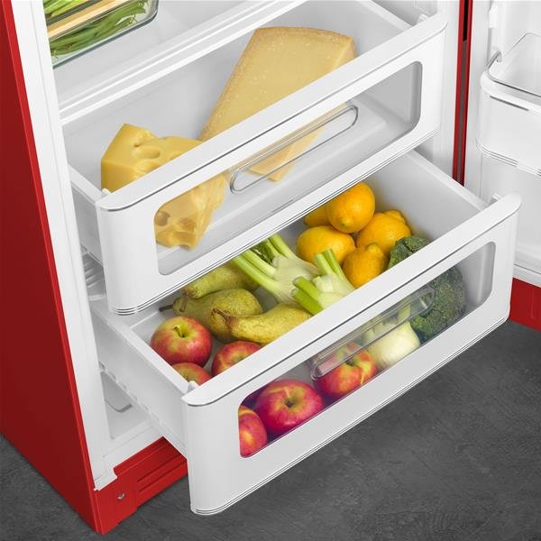 réfrigérateur 1 porte design années 50 smeg (réf.fab28r.) avec charnières à droite réfrigérateur 1 porte design années 50 smeg (réf.fab28r.) avec charnières à droite