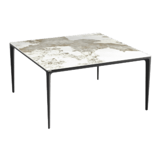 table valencia carré plateau céramique effet marbre